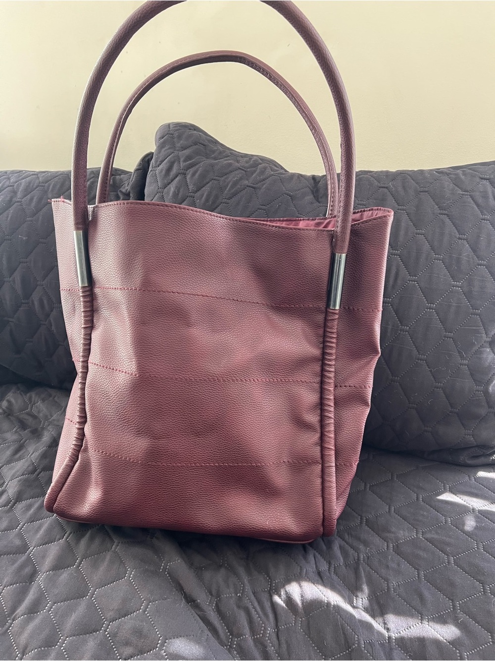 Neiman Marcus Burgundy  Leather Tote Bag Vintage